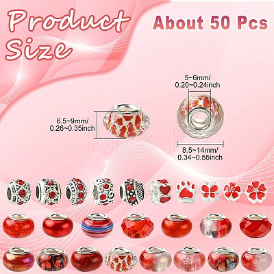 50Pcs Resin European Beads RESI-CJC0050-01C-1
