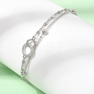 Brass Ring Link 2-Strand Bracelets KK-CBA103C-01P-1