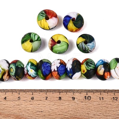Handmade Millefiori Glass Rondelle Beads LA-N001-04B-1