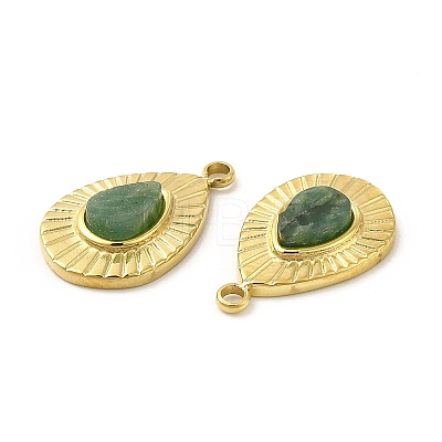 Natural African Jade Teardrop Charms STAS-J401-VC665-1