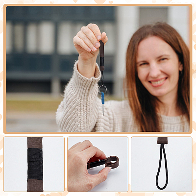 Leather Car Rope Keychain Loop HJEW-WH0039-50-1