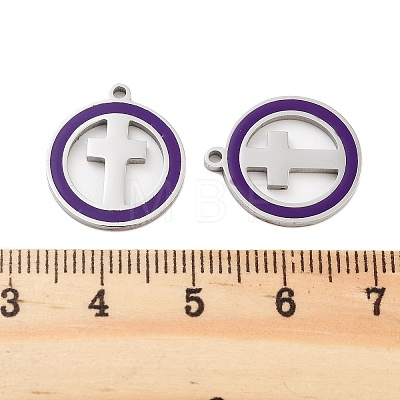 304 Stainless Steel Enamel Pendants STAS-Z078-25P-1