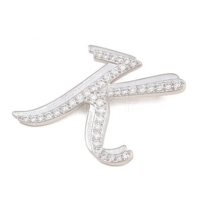 Brass Micro Pave Clear Cubic Zirconia Pendants CU-CBA8481-01P-K-1