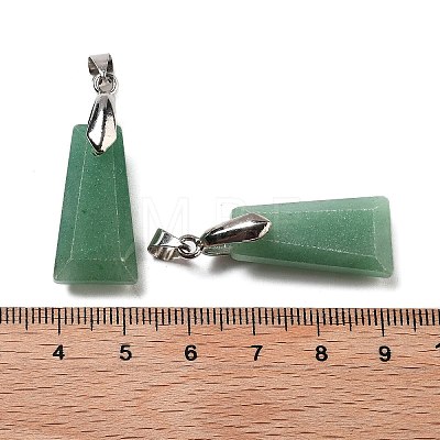 Natural Green Aventurine Faceted Pendants G-F774-02B-1