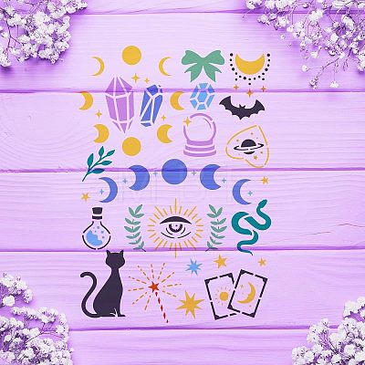 Large Plastic Reusable Drawing Painting Stencils Templates DIY-WH0202-161-1