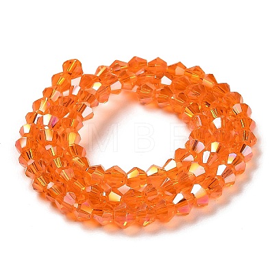 Transparent Electroplate Glass Beads Strands GLAA-F029-3mm-A23-1