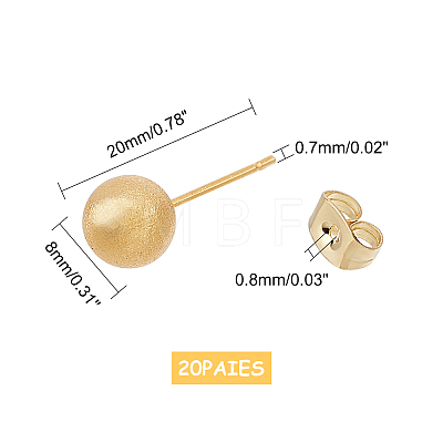 304 Stainless Steel Ear Studs EJEW-UN0001-12-8mm-1