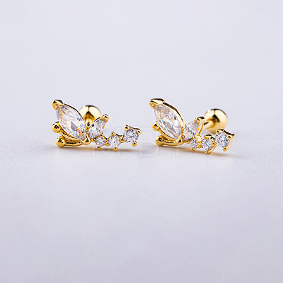 Brass Pave Clear Cubic Zirconia Cartilage Earrings FS-WGEDAE7-16-1