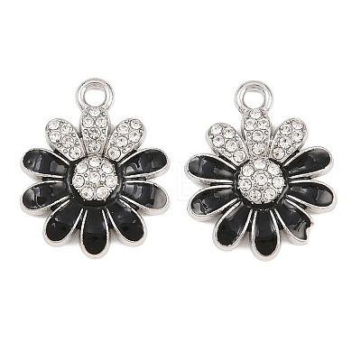Alloy Black Enamel Pendants FIND-C095-04P-1