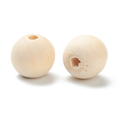 Natural Unfinished Wood Beads WOOD-XCP0001-19D-1