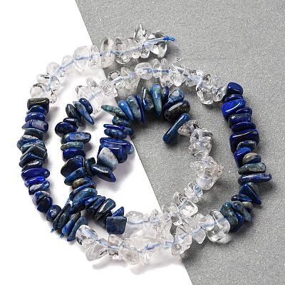 Natural Quartz Crystal & Lapis Lazuli Beads Strands G-L610-A04-01-1