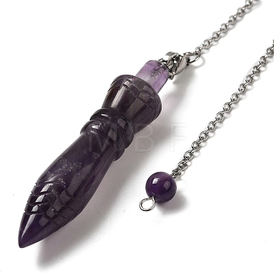 Natural Amethyst Pointed Dowsing Pendulums G-F758-F04-P-1