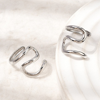 304 Stainless Steel Cuff Earrings EJEW-L313-01P-1