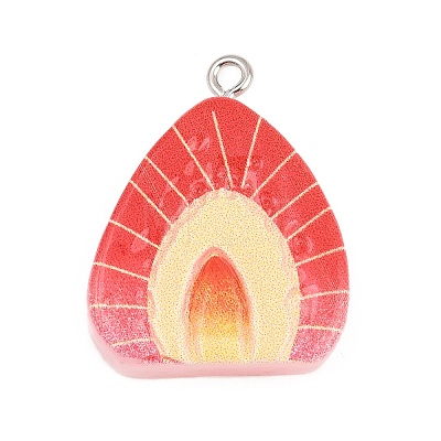 Opaque Resin Imitation Fruit Pendants RE-CBA3138-01E-P-1