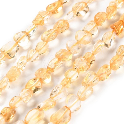 Heated Natural Citrine Beads Strands X-G-P497-01C-39-1