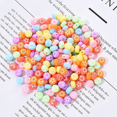 Opaque Acrylic Beads MACR-YW0001-18B-1