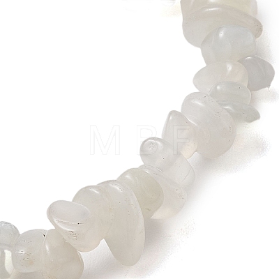 Natural White Moonstone Chip Beaded Stretch Bracelets for Women Men BJEW-JB10665-03-1