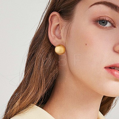 Alloy Half Round Stud Earrings for Women JE1016A-1