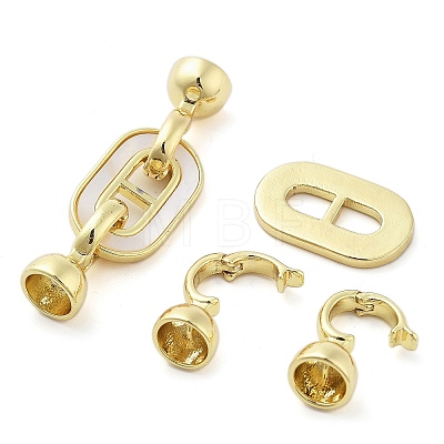 Brass Fold Over Clasps KK-Z080-06G-1