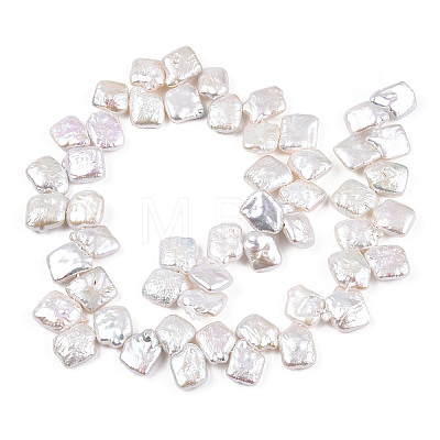 Baroque Natural Nucleated Pearl Keshi Pearl Beads Strands PEAR-S020-K10-1