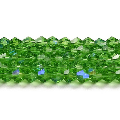 Transparent Electroplate Glass Beads Strands EGLA-A039-T6mm-L03-1