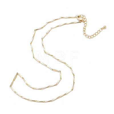 Brass Bar Link Chain Necklaces NJEW-K123-01G-1