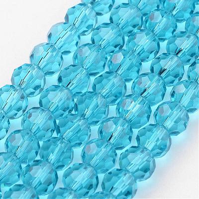 Transparent Glass Bead Strands GLAA-G013-4mm-49-1