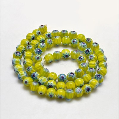 Round Millefiori Glass Beads Strands LK-P001-M-1