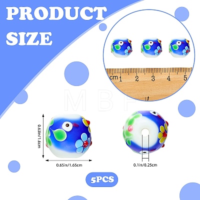 5Pcs Handmade Lampwork Beads LAMP-SZ0001-48A-1