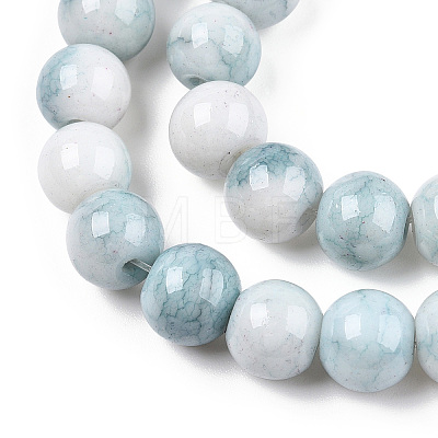 Opaque Crackle Glass Round Beads Strands X-GLAA-T031-01A-1