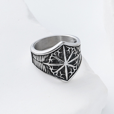 Eight-Point Star 304 Stainless Steel Finger Rings UT4019-4-1