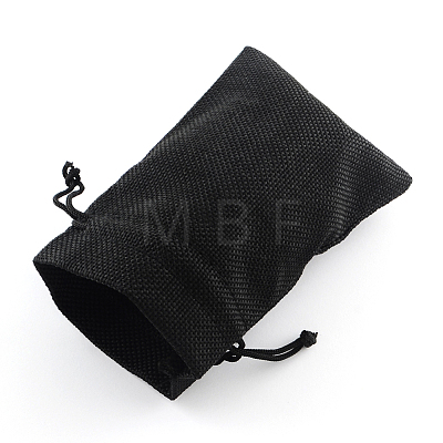 Polyester Imitation Burlap Packing Pouches Drawstring Bags X-ABAG-R005-9x7-09-1