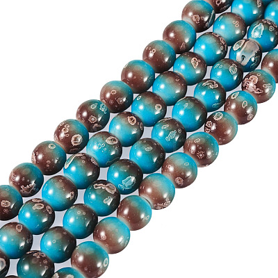 1 Strand Baking Paint Glass Beads Strands DGLA-TADJ0001-02D-1