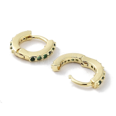 Brass Pave Cubic Zirconia Hoop Earrings for Women EJEW-L269-134G-1