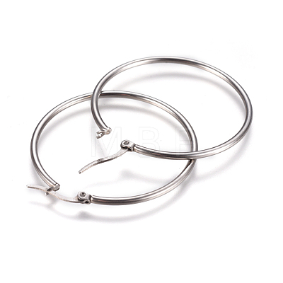 Tarnish Resistant 201 Stainless Steel Big Hoop Earrings EJEW-F237-02B-P-1