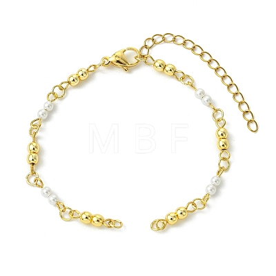 Electroplate Synthetic Non-magnetic Hematite & Shell Pearl Round Beaded Bracelet Making AJEW-JB01641-1