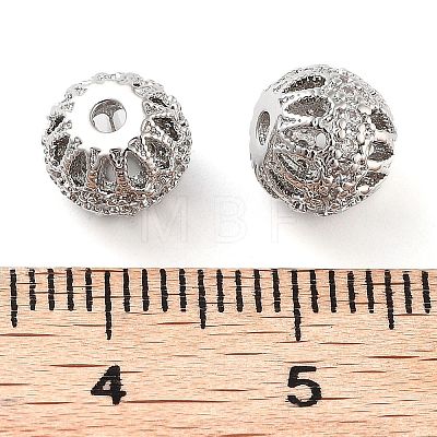 Brass Micro Pave Clear Cubic Zirconia Beads KK-U028-23P-1