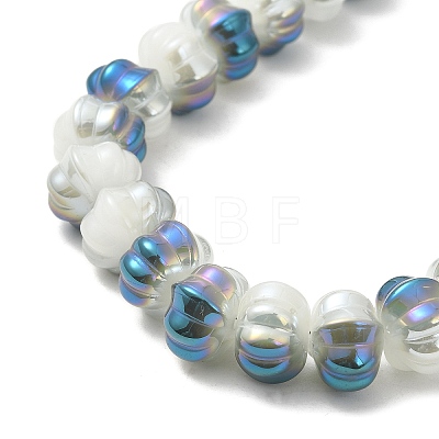 Half Rainbow Plated Electroplate Glass Beads GLAA-G106-02A-HR01-1