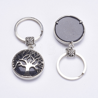 Synthetic Blue Goldstone Keychain KEYC-G043-C03-1