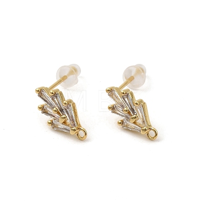 Brass Stud Earring Findings ZIRC-L096-16G-1