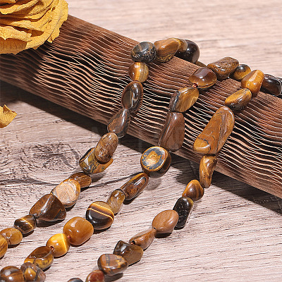 1 Strand Natural Tiger Eye Beads Strands G-PA0002-66-1