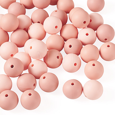 45Pcs 3 Colors Round Silicone Focal Beads SIL-TAD0001-01F-1