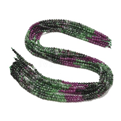 Gradient Natural Ruby in Zoisite Beads Strands GG-CBA2E9C-A03-3mm-1