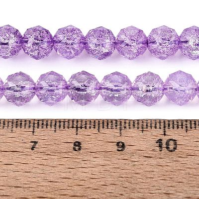 Crackle Transparent Glass Beads Strands GLAA-Q108-02A-07-1