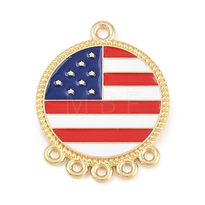 Independence Day Alloy Enamel Flag Chandelier Component Links FIND-E052-01A-G-1