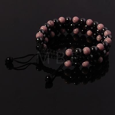 Natural & Synthetic Mixed Gemstone Beads Braided Beaded Bracelets BJEW-SW00002-02-1