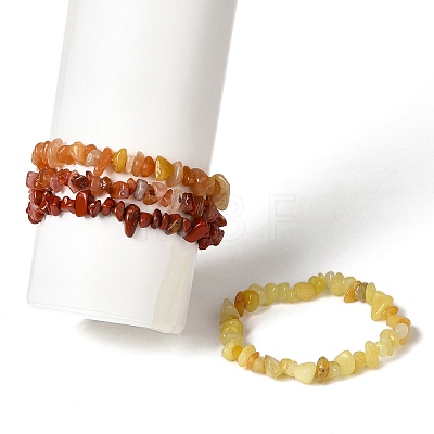 4Pcs Gemstone Beaded Stretch Bracelets Set BJEW-JB11179-1