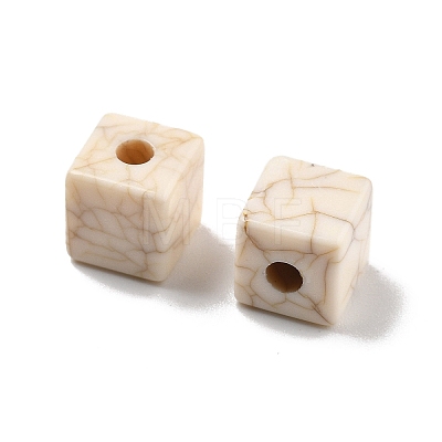 Crackle Opaque Acrylic Beads OACR-Z026-01B-1