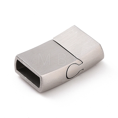 304 Stainless Steel Rectangle Magnetic Clasps with Glue-in Ends STAS-E089-42P-A-1