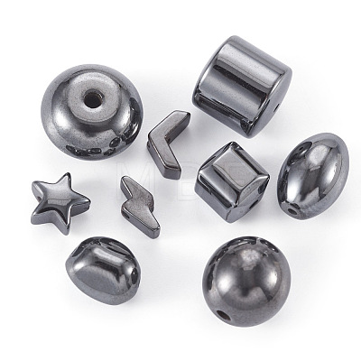 Craftdady 135Pcs 9 Styles Non-magnetic Synthetic Hematite Beads G-CD0001-12-1